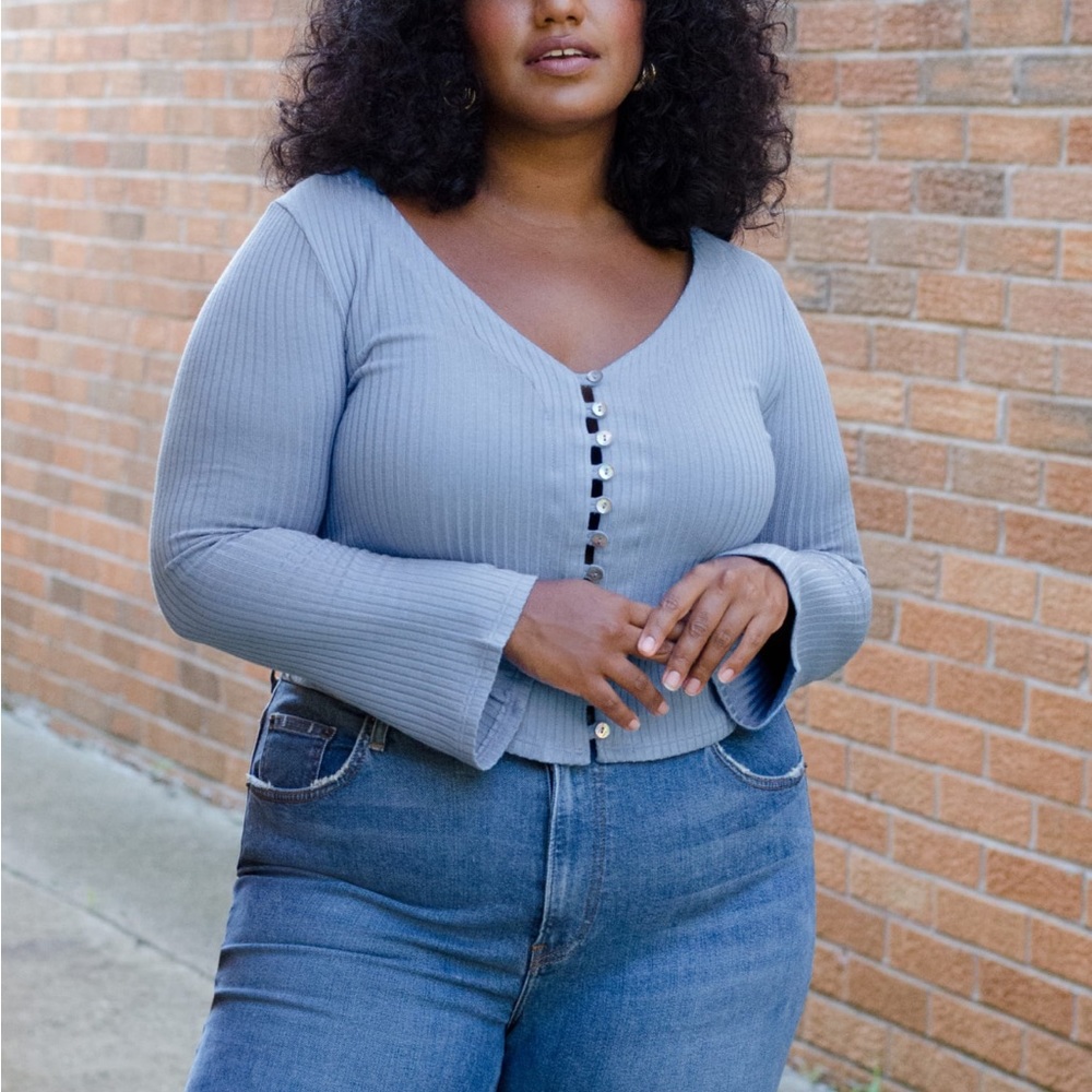 Reformation Gellar top in Parisian blue